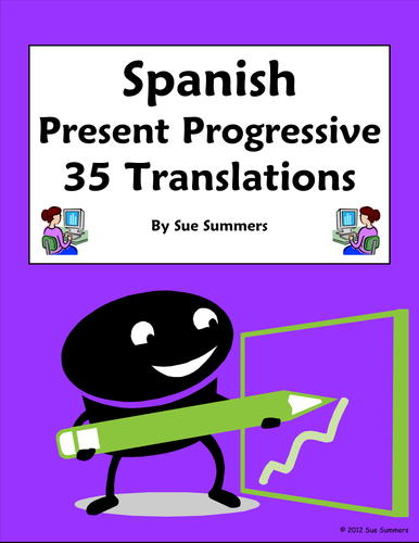 Spanish Present Progressive 35 Spanish to English Translations ...