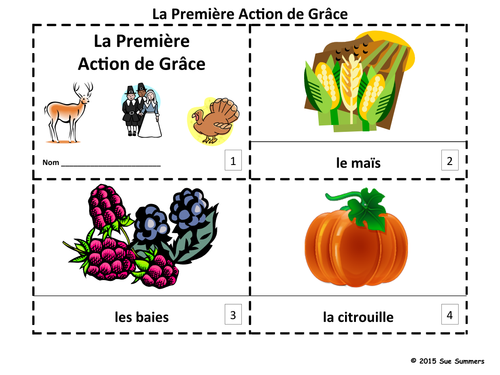 French Thanksgiving 2 Emergent Reader Booklets