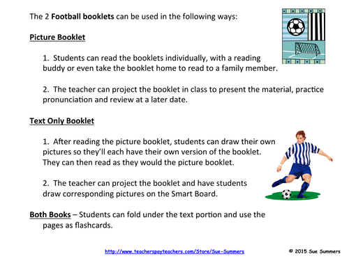 French Soccer 2 Emergent Reader Booklets