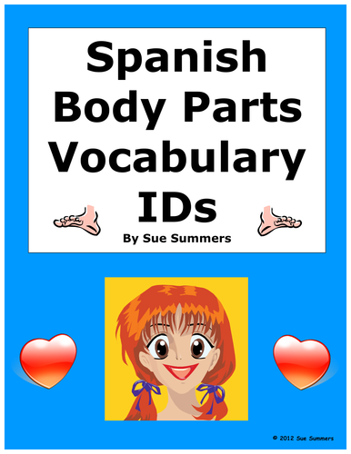 Spanish Body Parts Vocabulary 18 IDs Worksheet
