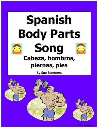 Spanish Body Parts Song & Game Cards - Cabeza, Hombros, Piernas y Pies