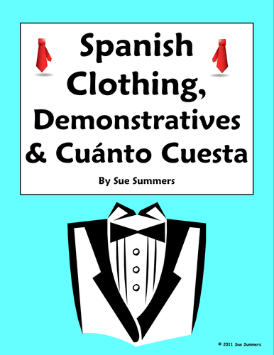 Spanish Demonstrative Adjectives and Clothing Worksheet #1