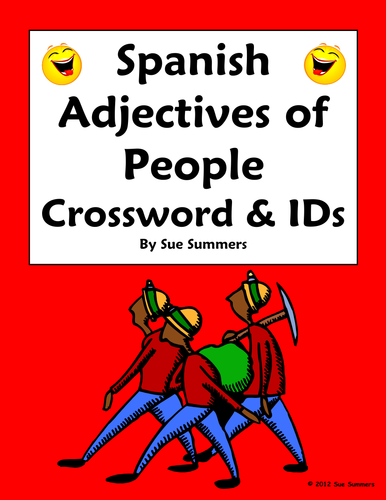 Spanish Adjectives of People Crossword