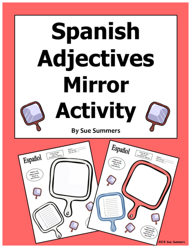 Spanish Adjectives Mirror Sketch Activity