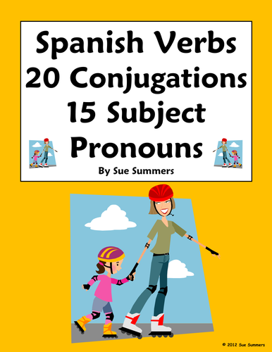 Spanish AR Verb Conjugations and Subject Pronouns Worksheet