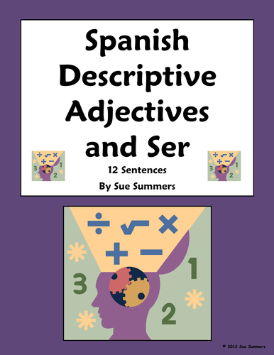Spanish Adjectives & Ser Sentences - 12 Fill in Blank & Translate to English