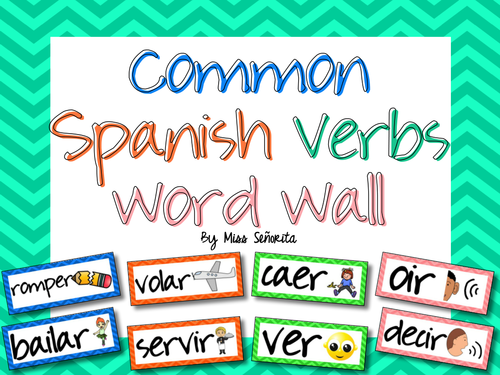 Spanish Common Verbs Word Wall