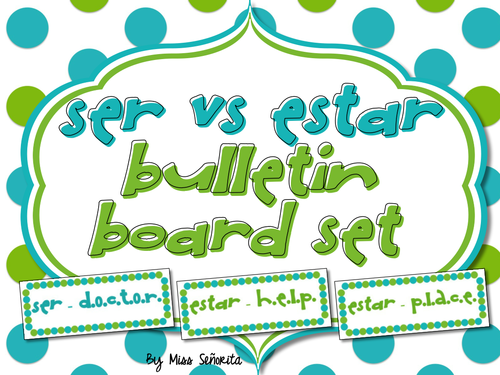Spanish Ser vs Estar Word Wall & Bulletin Board Set