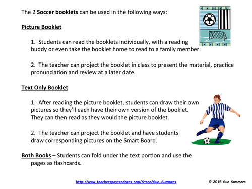 Soccer 2 Emergent Reader Booklets
