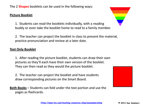 Shapes 2 Early Reader Booklets - ENGLISH