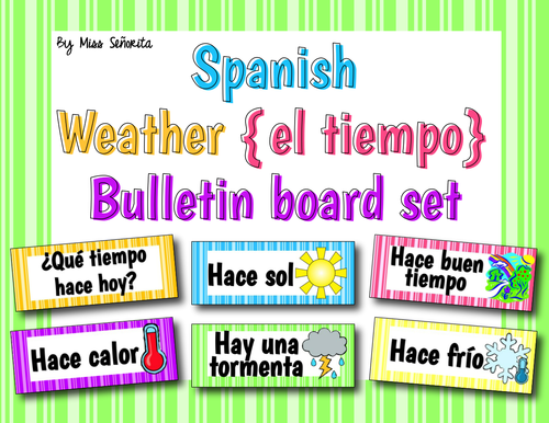 Spanish Weather {El Tiempo} Word Wall & Bulletin Board Set