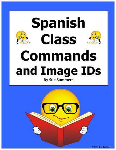 Spanish Class Commands Word Search and Vocabulary - Substitute Lesson