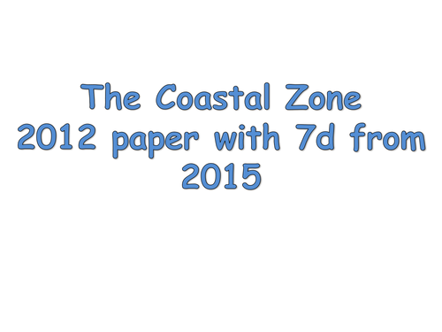 Coastal Zone Exam AQA A