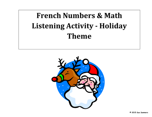 French Numbers and Math Listening Activity Holiday Theme