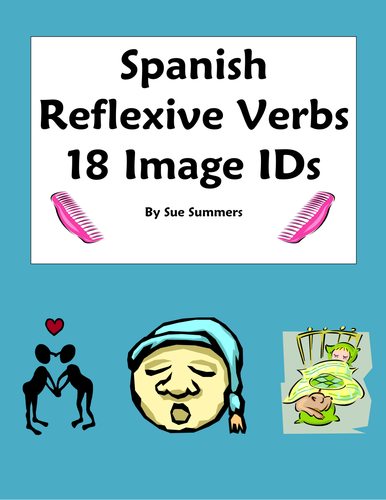 Spanish Reflexive Verbs 18 Infinitive Image IDs Worksheet