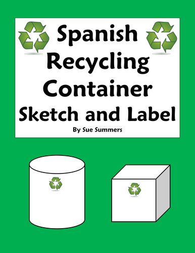 Spanish Recycling Container Sketch and Label Vocabulary Activity