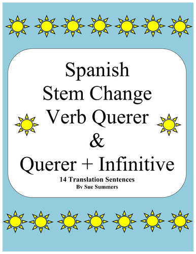 Spanish Querer and Querer + Infinitive Sentences Worksheet
