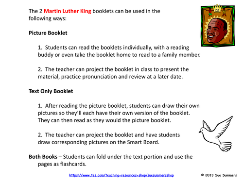 Martin Luther King 2 Emergent Reader Booklets in English