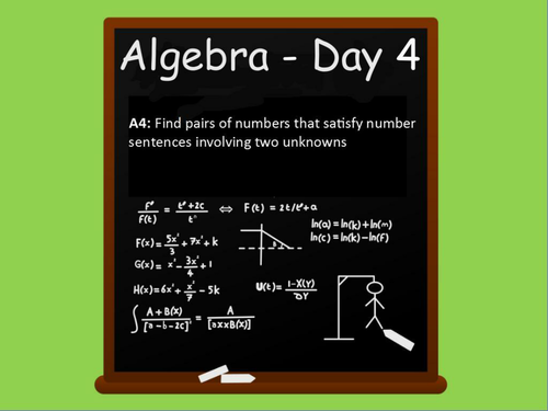Year 6: Algebra (Day 4)