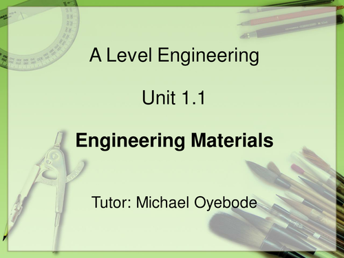 Engineering Materials - A Level Engineering | Teaching Resources