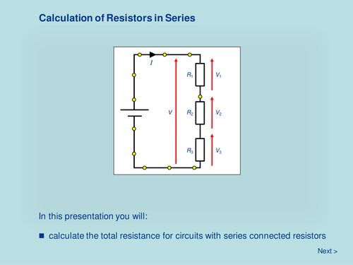 Calculation of Resistors in Series