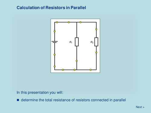 Calculation of Resistors in Parallel | Teaching Resources