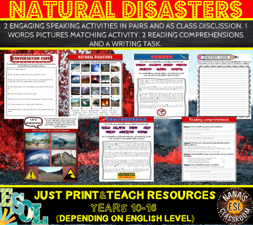 NATURAL DISASTERS (ESL): Speaking, Reading and Writing Practice