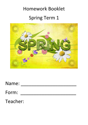 Homework Booklet for Support Classes Year 7 and 8 (Spring term 1)