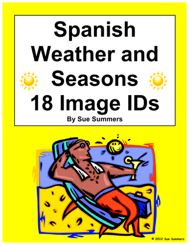 Spanish Weather & Seasons 18 Vocabulary IDs Worksheet
