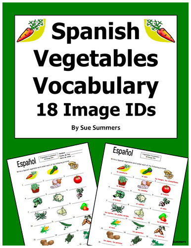 Spanish Vegetables 18 Image IDs