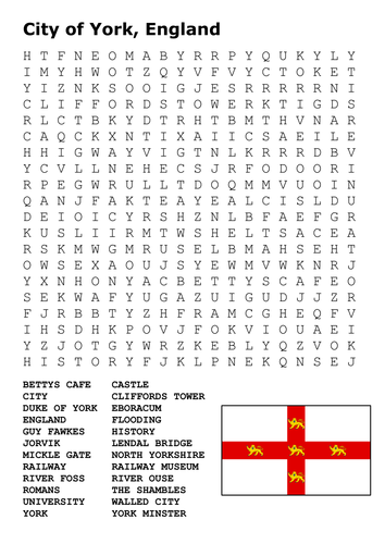 City of York Word Search