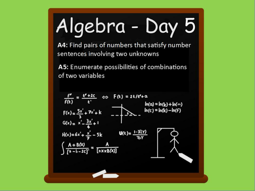Year 6: Algebra (Day 5)