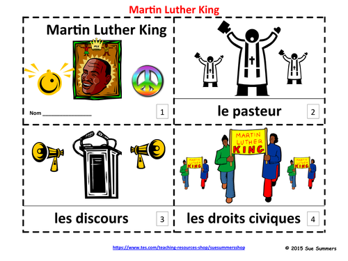 French Martin Luther King 2 Emergent Reader Booklets