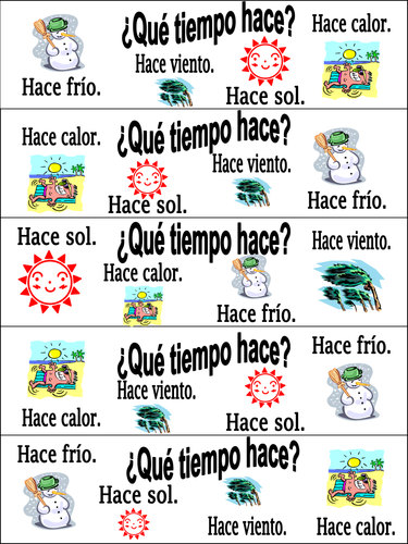 Spanish Weather Bookmarks - Que Tiempo Hace