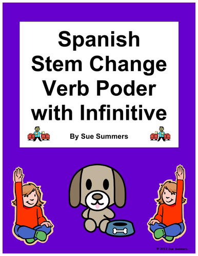 Spanish Stem Change Verb Poder 10 Translations Worksheet