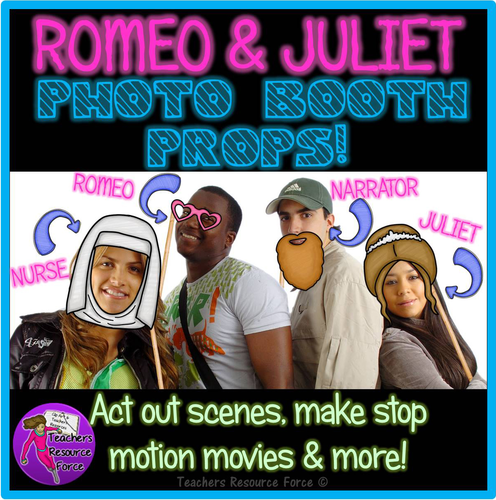 Romeo & Juliet Masks (Photo Booth Props)