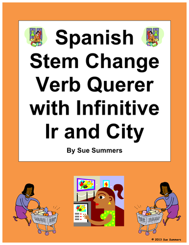 Spanish Stem Change Verb Querer with Ir and City Vocabulary