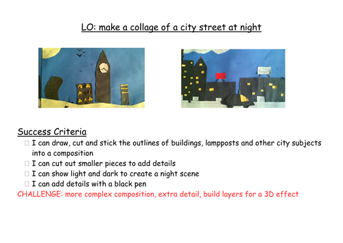 City Street at Night Collage 