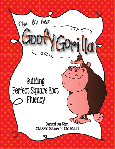 Goofy Gorilla Card Game: Perfect Square Root Fluency