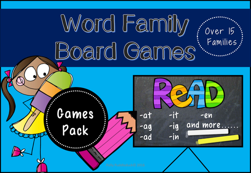 Spelling and Reading - Word Family Board Games