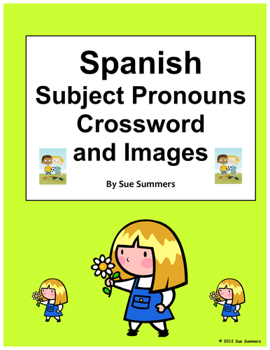 Spanish Subject Pronouns Crossword and Image IDs