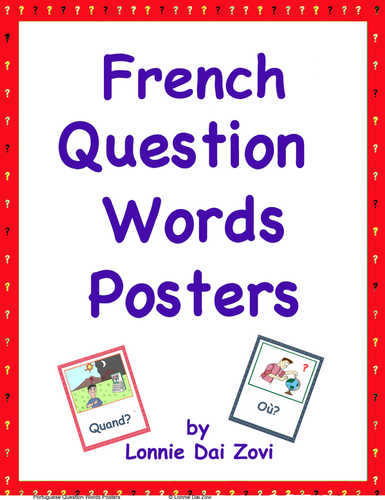 French Question Words Posters or Cards For Walls