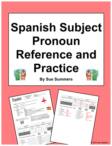 Spanish Subject Pronouns Reference and Practice