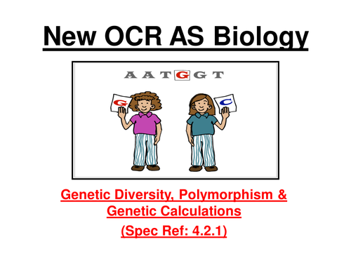 New OCR AS Biology - Genetic Diversity, Polymorphism and calculations