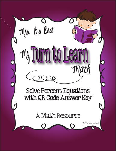 My Turn to Learn QR Cards: Solve Percent Equations