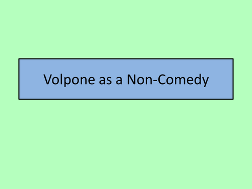 Volpone as a Non-Comedy (1)