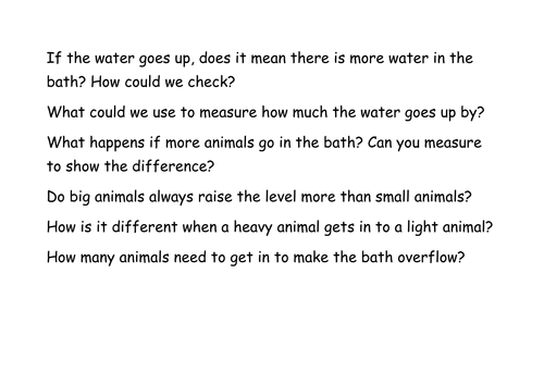 Mr Archimedes' Bath KS1 maths investigation | Teaching Resources