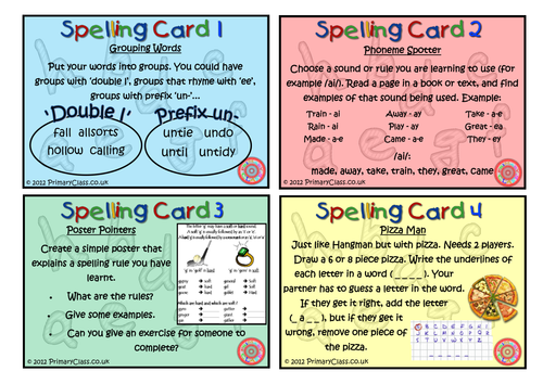 Spelling Strategy Cards