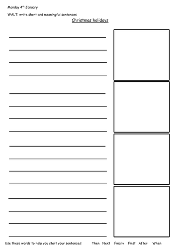 Recount writing frame