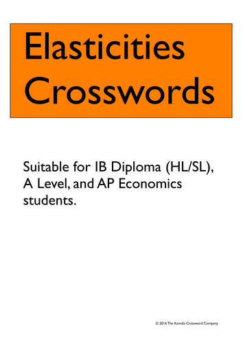 Elasticities Crosswords